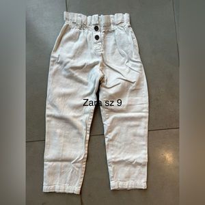 Zara cotton white trousers